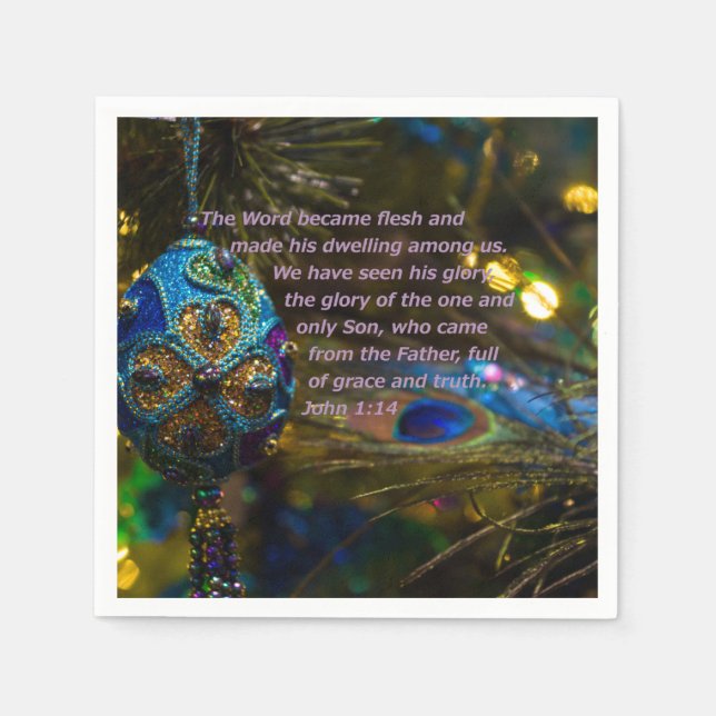 Victorian Blue Bible Verse Pappersservett (Framsidan)