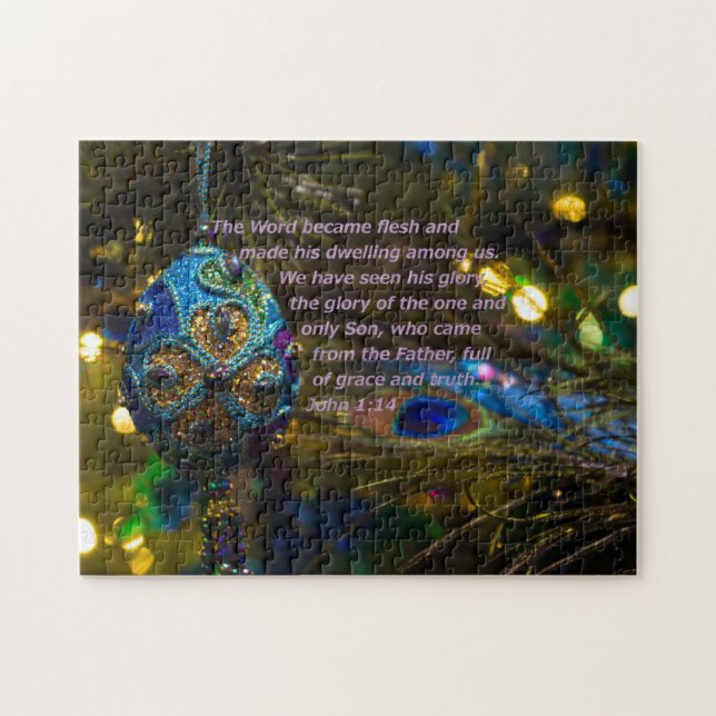 Victorian Blue Bible Verse Pussel (Horisontell)