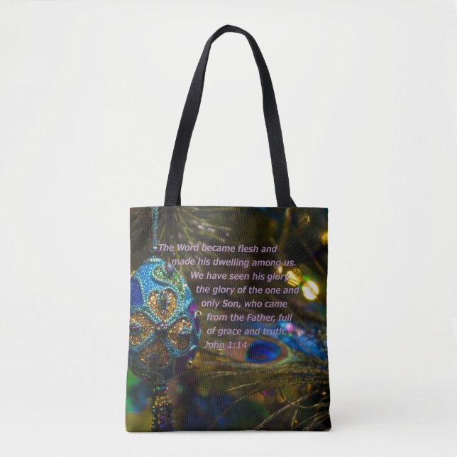 Victorian Blue Bible Verse Tygkasse (Framsida)