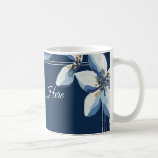 Victorian Blue Blommigt Dusty Blue Bröllop Kaffemugg
