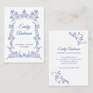 Victorian Blue Elegant hej Card Visitkort