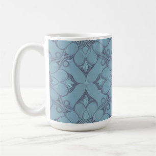 Victorian Blue Flower Lattice Design Stil Kaffemugg