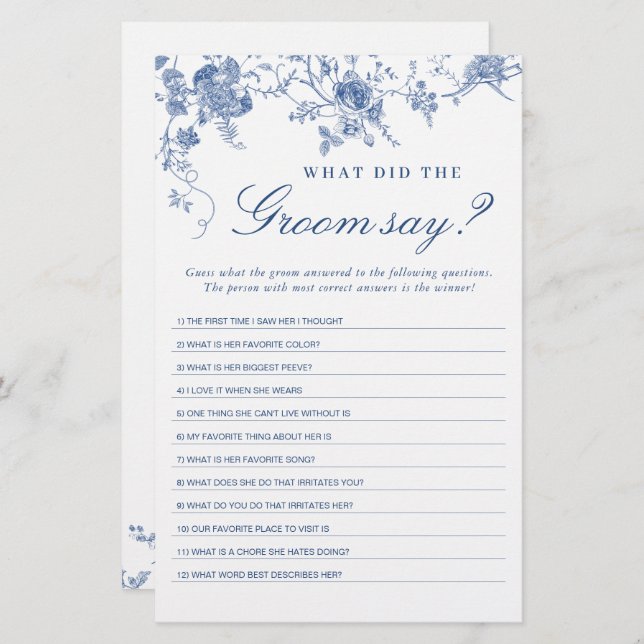 Victorian Blue Fransk Garden Möhippa Game (Fram/baksida)