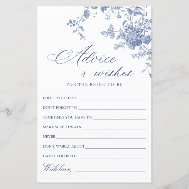 Victorian Blue Fransk Garden Önskemål & Advice Car (Framsida)