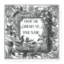Victorian Bookplate med Bird