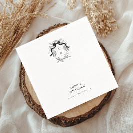 Victorian Bow Monogram Bröllop eller Förlovningsfe Pappersservett