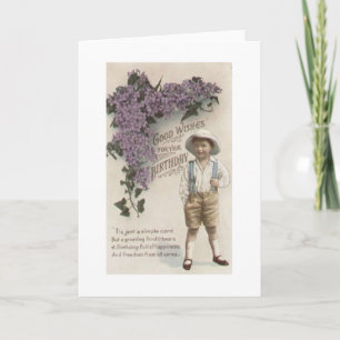 Victorian Boy Birthday Card Kort