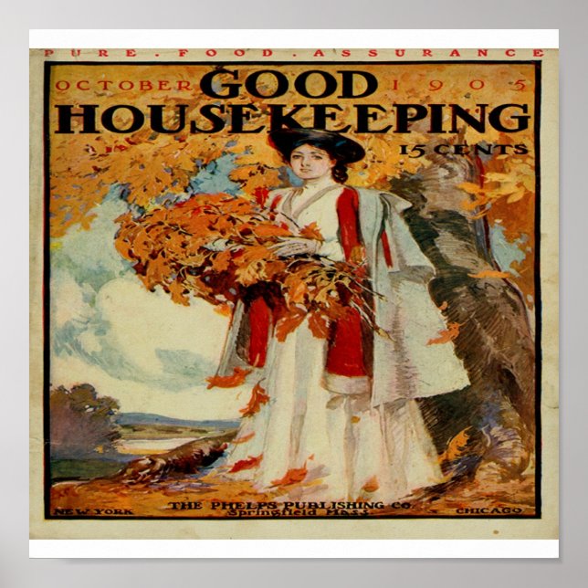 Victorian Bra Householding Magazine 1905 Framed P Poster (Framsidan)