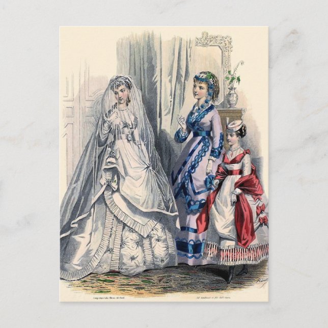 ’Victorian Bride and Maid of honor’ Vykort (Framsida)