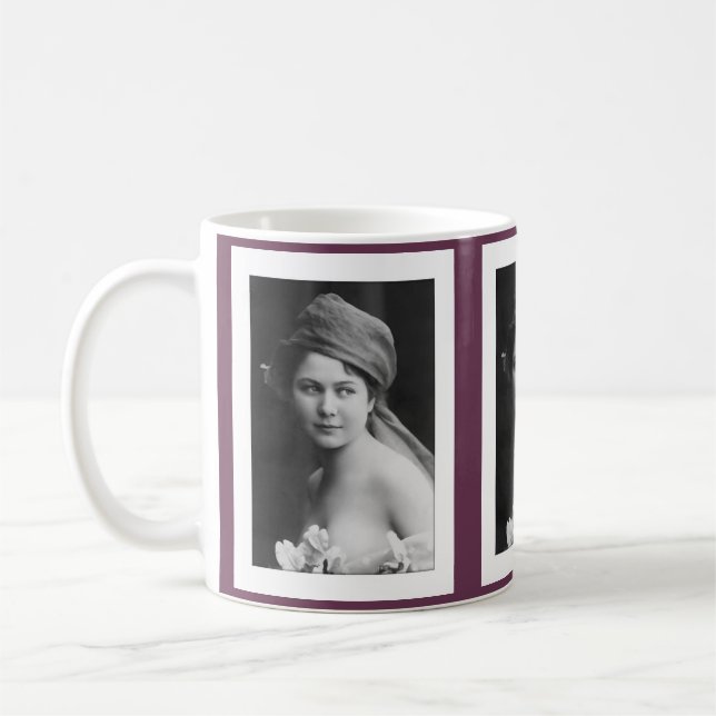 Victorian Bride in black and white Kaffemugg (Vänster)