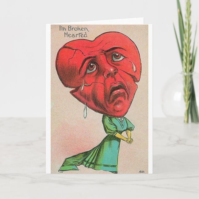 Victorian Broken Heart Valentine Day Card Helgkort (Framsida)
