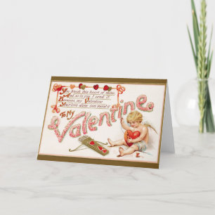 Victorian Broken Heart Valentine Helgkort