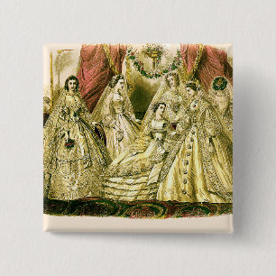 Victorian Bröllop Art Print Mode Dress Knapp