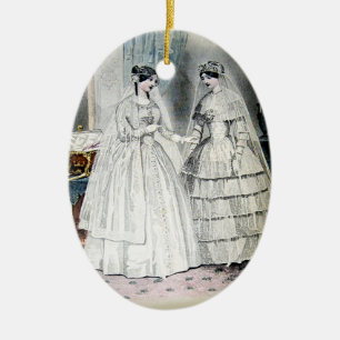 Victorian Bröllop Dress Julgransprydnad Keramik