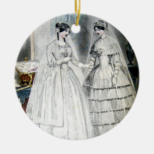 Victorian Bröllop Dress Julgransprydnad Keramik