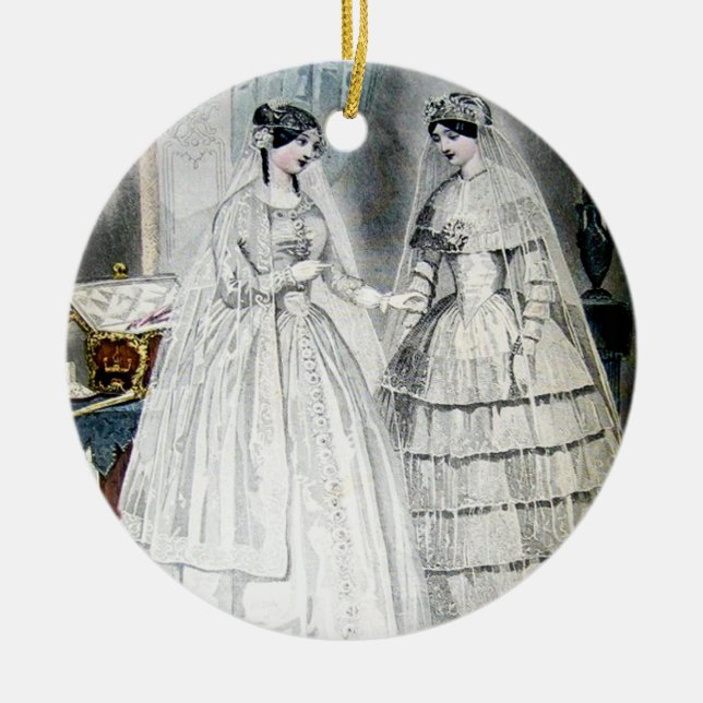 Victorian Bröllop Dress Julgransprydnad Keramik (Framsidan)