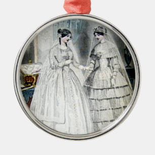 Victorian Bröllop Dress Julgransprydnad Metall