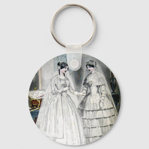 Victorian Bröllop Dress Two Women Nyckelring