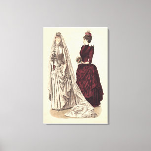 Victorian bröllop gown canvastryck