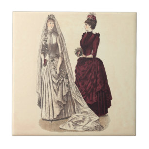 Victorian bröllop gown kakelplatta