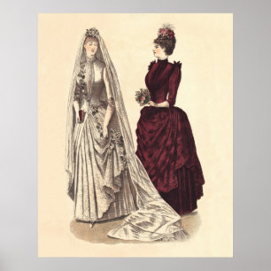 Victorian bröllop gown poster