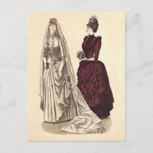 Victorian bröllop gown vykort