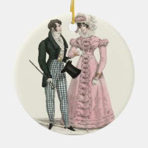 Victorian Bröllop Man Woman Dressy Mode Julgransprydnad Keramik
