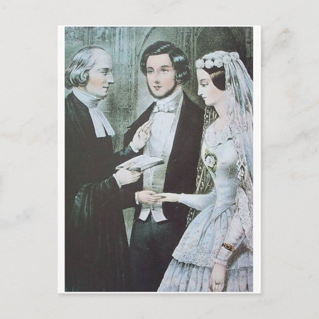 Victorian Bröllop vycard Vykort (Framsida)