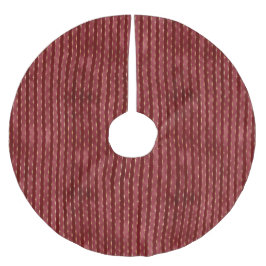 Victorian Burgundy och Guld Rand Julgransmatta Borstad Polyester