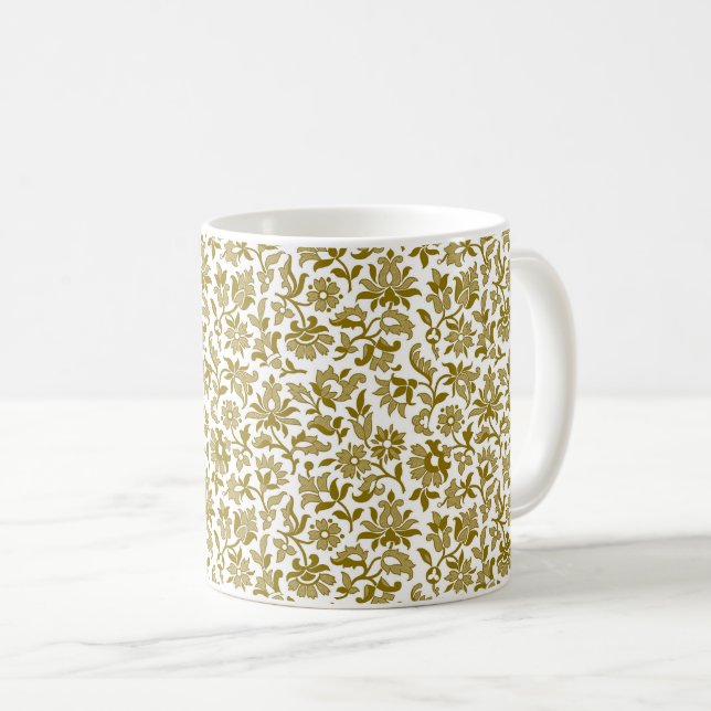 Victorian Calico 2, Goldenrod Coffee Mugg (Framsida höger)
