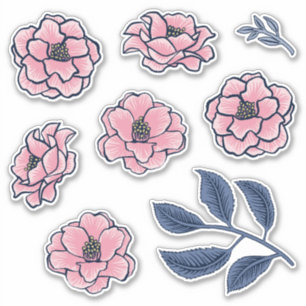 Victorian Camellia Art Sticker Pack Klistermärken