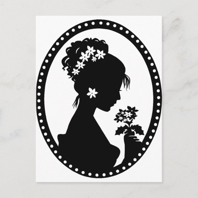 Victorian Cameo Silhouette Vykort (Framsida)