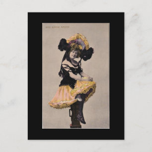 Victorian can can girl vycard vykort