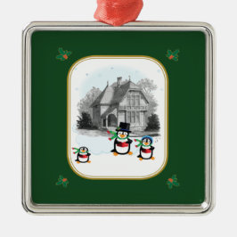 Victorian Caroling Penguins Ornament