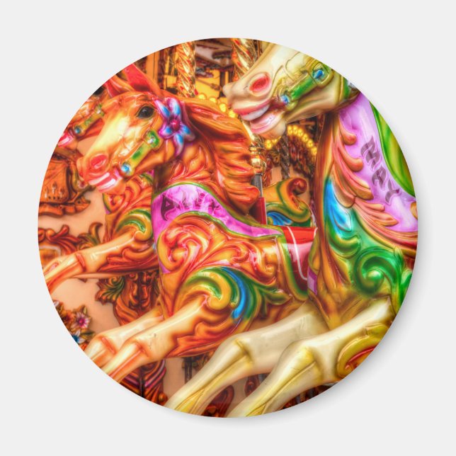 Victorian Carousel Horses Magnet (Framsidan)