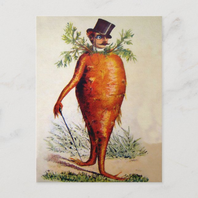 Victorian Carrot Man Vykort (Framsida)