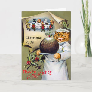 Victorian Cat Chef-julkort Helgkort