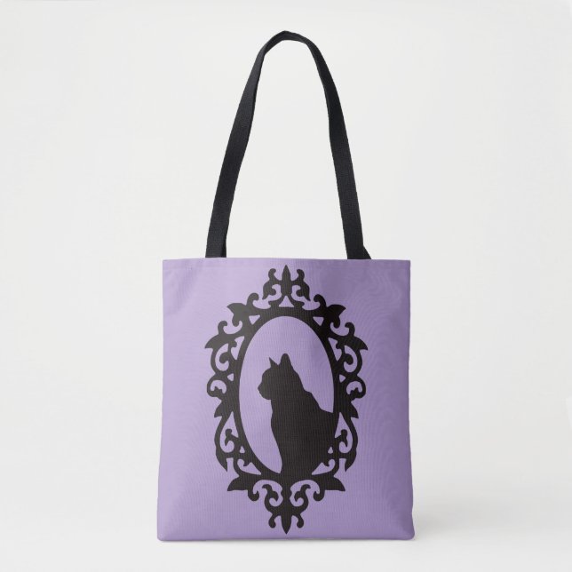 Victorian Cat Gothic Tote Bag Tygkasse (Framsida)