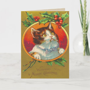 Victorian Cat-julkort Helgkort