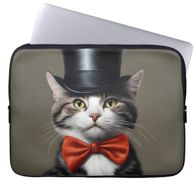 Victorian Cat Laptop Fodral (Framsidan)