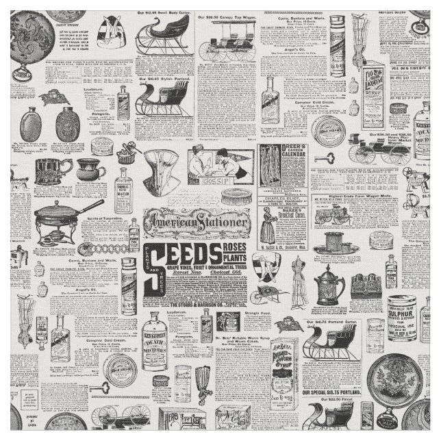 victorian catalog black white antique toile tyg (Närbild)