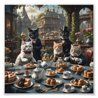 Victorian Cats Tea Party Fototryck