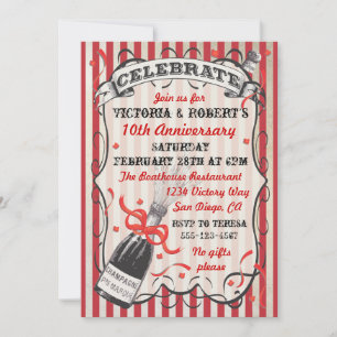 Victorian Champagne Firande bjudande Inbjudningar