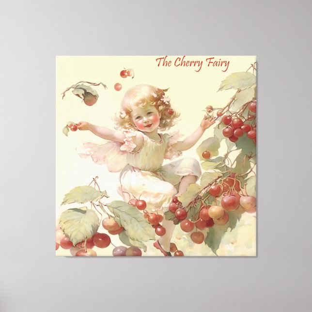 Victorian "Cherry Fairy" i en Fruit Träd Poster Ac Canvastryck (Framsida)
