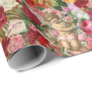 Victorian Cherub och Ro Scrapbook Chintzy Retro Presentpapper