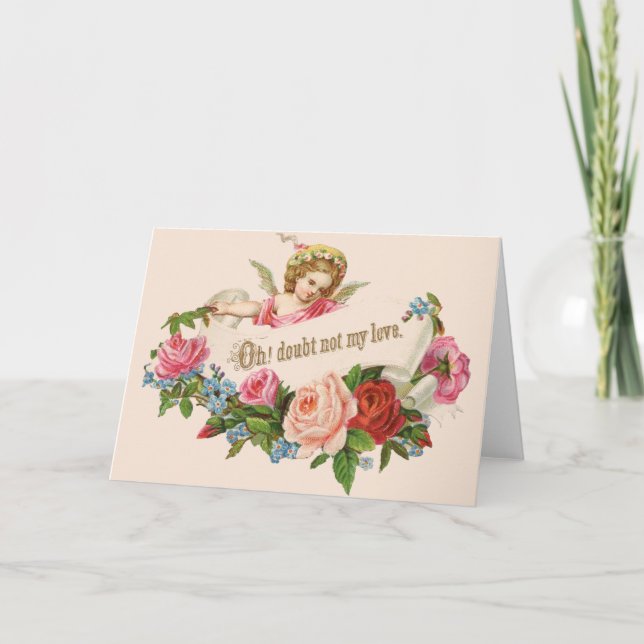 Victorian Cherub och Ro Valentine Helgkort (Framsida)