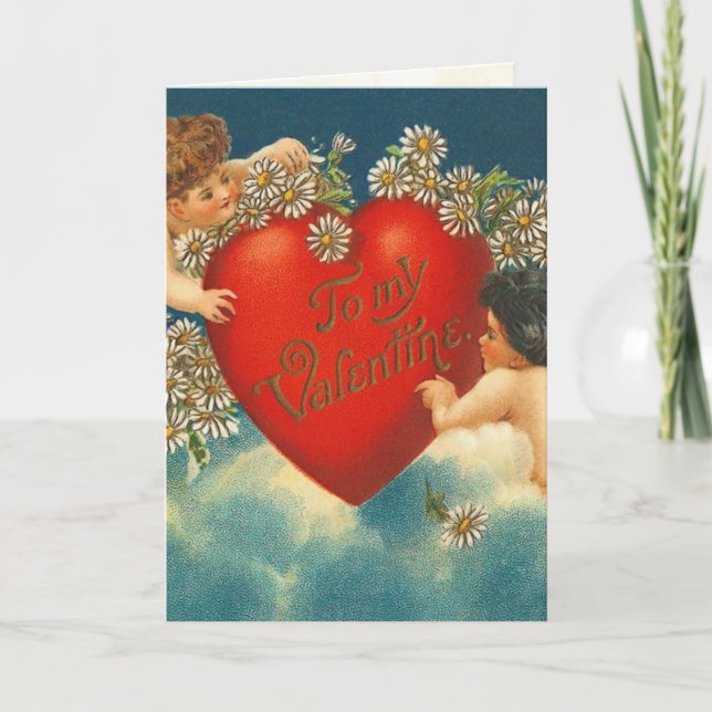 Victorian Cherub Valentine Card Helgkort (Framsida)