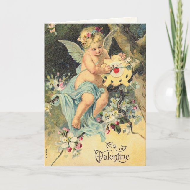 Victorian Cherub Valentine Day Card Helgkort (Framsida)