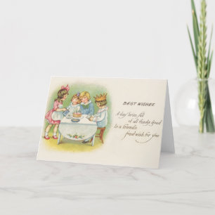 Victorian Children Födelsedagsfest Birthday Card Kort