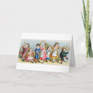 Victorian Children God jul Card Helgkort